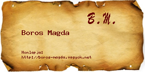 Boros Magda névjegykártya